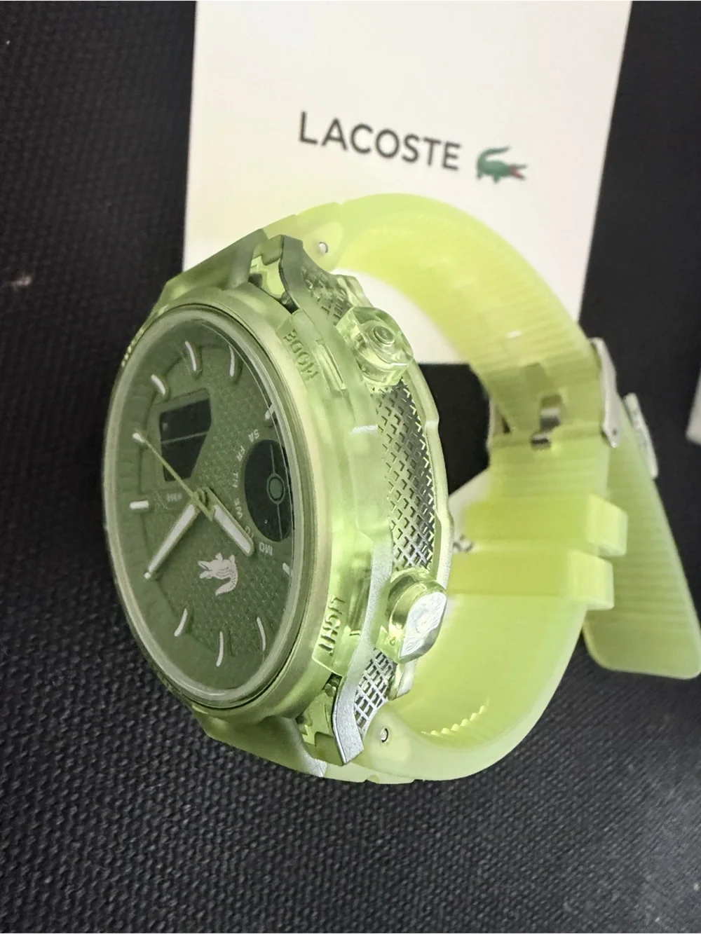 Brand new with tags Lacoste LC33 Unisex Analog & Digital Watch in Lime color